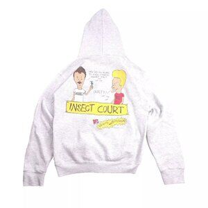 Vintage MTV Beavis and Butt-Head Insect Court Men’s Cotton Hoodie Gray • M